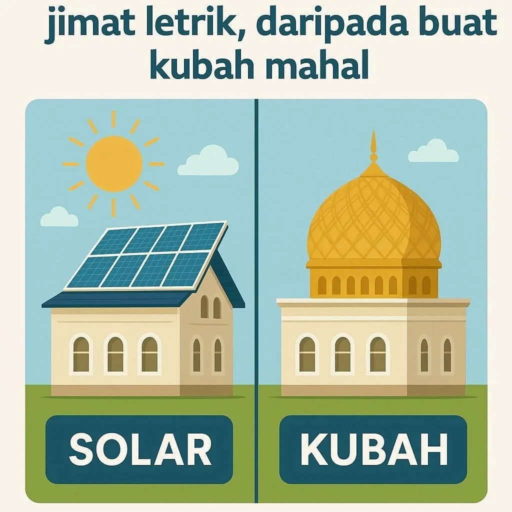 Jimat Elektrik Guna Solar Berbanding Buat Kubah Mahal