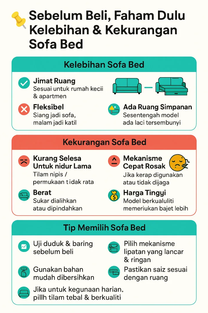 Sebelum Beli, Faham Dulu Kelebihan Dan Kekurangan 'Sofa Bed'