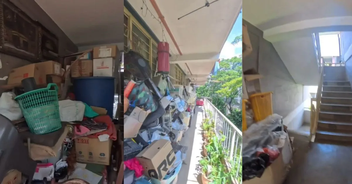 Penghuni Flat ‘Hoarder’ Letak Barang-barang Sepanjang Koridor Sampai Ke Tangga