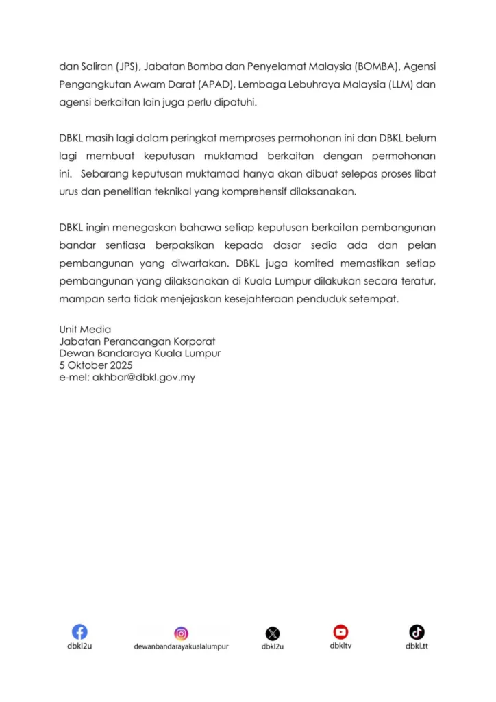 KJ Suarakan Protes Penduduk, Bantah Cadangan Pembinaan 2 Blok Bangunan 60 Tingkat Di Bukit Damansara