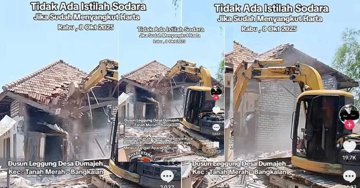 Berebut Harta Pusaka, Kakak Nekad Roboh Rumah Adik Lepas Menang Kes Mahkamah