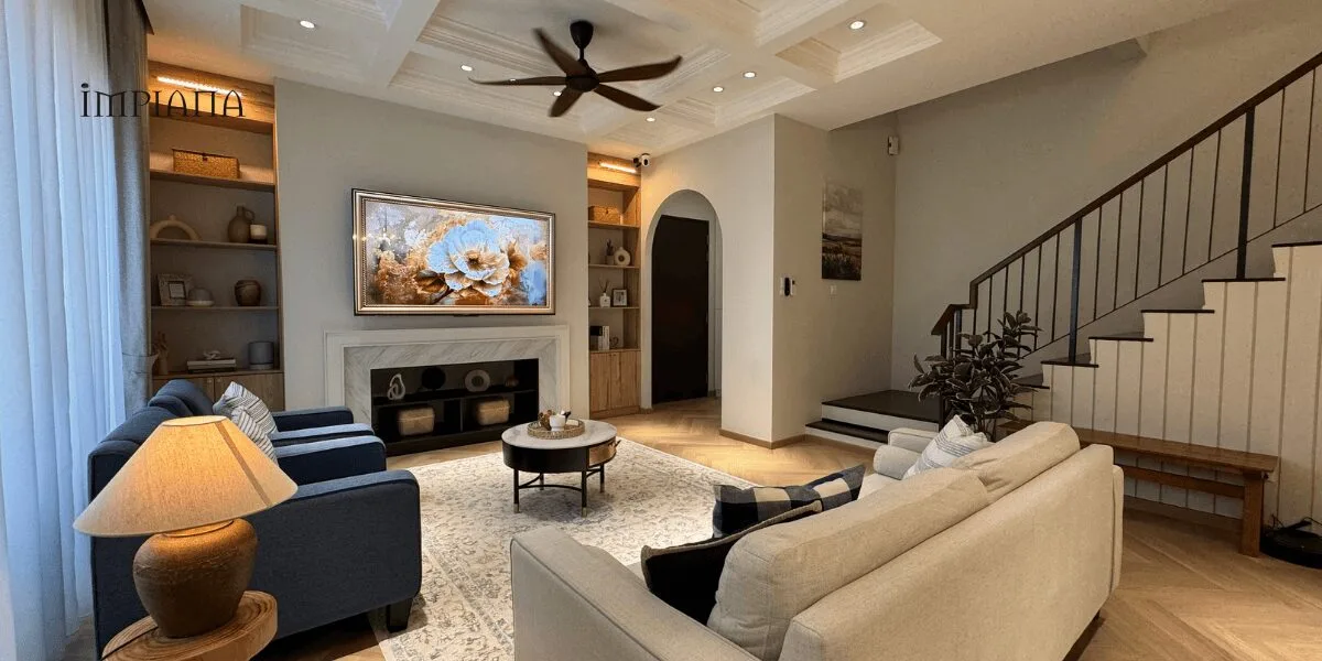 Estetika ‘Coffered Ceiling’ Serlah Dekorasi Teres 2,350kps Konsep Modern Farmhouse!