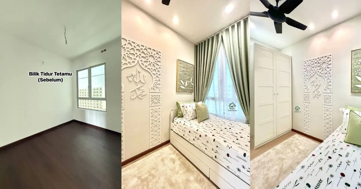 Sentuhan Sage Green Yang Menenangkan Di Bilik Tetamu