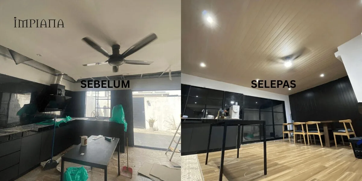 Roboh Siling Gypsum, Pasang Sendiri PVC Panel Kawasan Dapur & Dinding Kos RM1.4k, 3 Hari Siap!