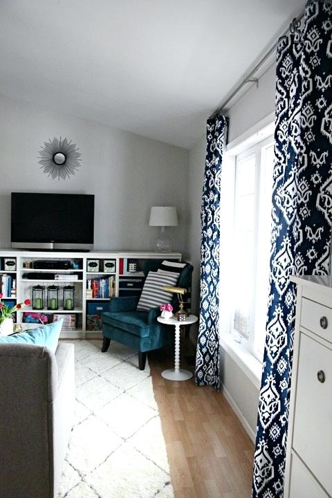 Navy Ikat Curtains Incredible And Organizing Hooked On Blue Shower