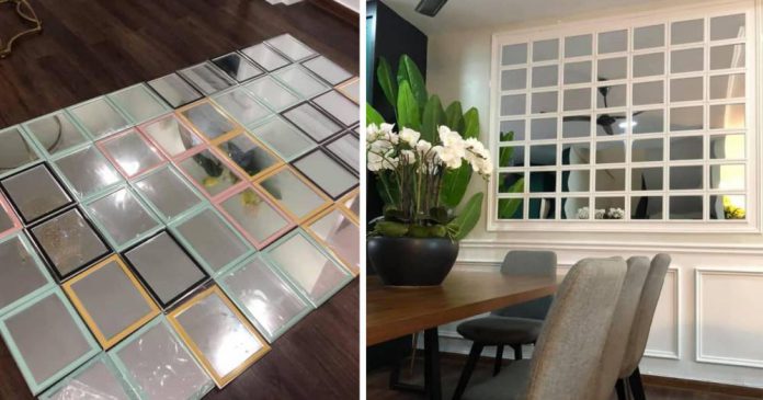 DIY Dinding Cermin Glam Moden Dari Cermin RM 2.10 - IMPIANA