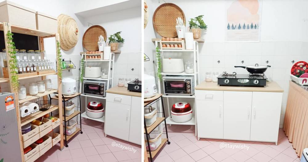 Guna Rak Terbuka Dekor Dapur Rumah Kuartes Nampak Luas Dan  