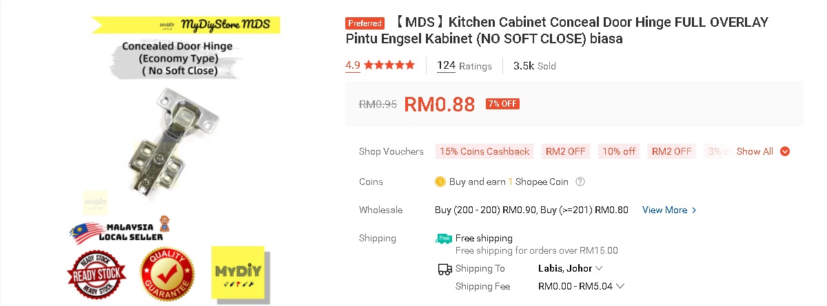 D.I.Y Kabinet Dapur, Mudah Tempah Pintu Dekat Shopee Tinggal Pasang Je 11 D.I.Y Kabinet Dapur, Mudah Tempah Pintu Dekat Shopee Tinggal Pasang Je 11